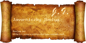 Javorniczky Ibolya névjegykártya