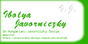 ibolya javorniczky business card
